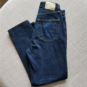rag & bone Women's Dark Blue Straight Leg Jeans
